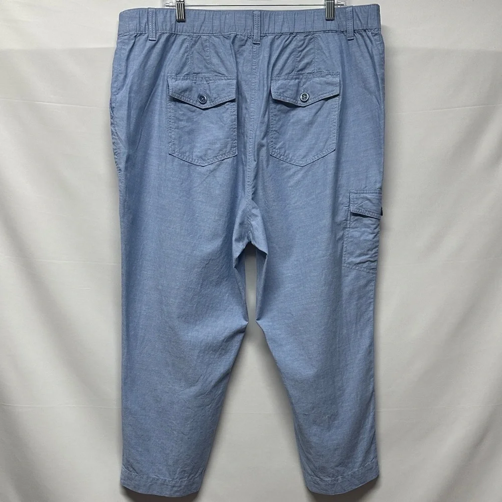 Talbots Newport Chambray Women’s Plus Size 18W Cargo Cropped Pants - Picture 4 of 6